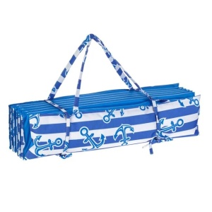 Rogojina - Saltea textila cu perna pentru Plaja, Dimensiune 180X60cm, Albastru-Alb - Img 3