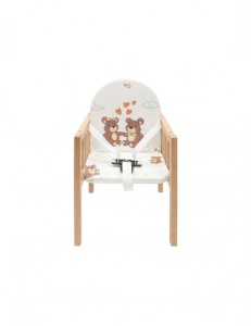 Scaun de masa pentru copii, din lemn natural, 2 in 1, New Baby - Img 4