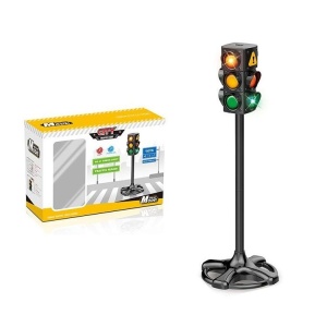 Semafor de jucarie, pentru copii 4 ani+, cu lumini, 75 cm inaltime, negru - Img 1