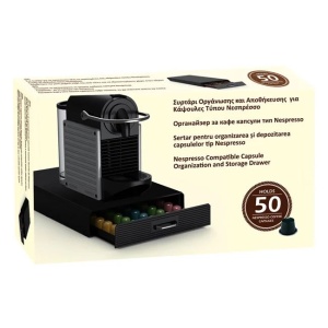 Sertar pentru organizare capsule de cafea, tip nespresso, capacitate 50buc, negru - Img 2