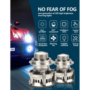 Set 2 becuri auto V6 laser, H7 9006 LED, 100W, alb, 6000K, 5200LM, 12V - Img 2
