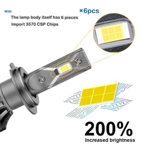Set 2 becuri LED H7 model V20, putere 120W, Canbus, 12000Lm, 6000K, IP67 - Img 4