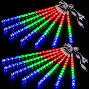 Set 2 Instalatii Luminoase de Craciun, Model Ploaie de Meteori, 16 Turturi LED luminosi, Lungime 80cm, Interconectabile, Rezistente la Temperaturi Scazute - Img 13