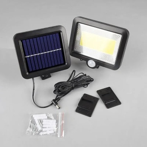 Set 2 Lampa Solara 100 LED-uri COB cu panou detasabil, Putere 30W, Senzor de lumina si miscare - Img 6