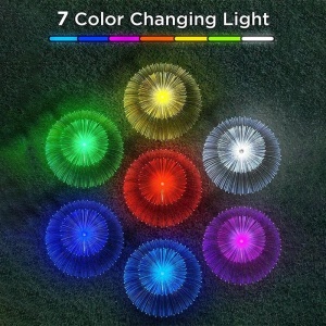 Set 2 lampa solara decorativa tip meduza cu lumina colorata, pentru curte sau gradina, 7 culori schimbatoare - Img 5