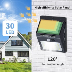 Set 2 lampi solare de perete cu 30 LED, Senzor de lumina si miscare - Img 3