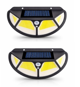 Set 2 lampi solare de perete Model SH-122 LED COB cu senzor de miscare si lumina, 3 moduri de iluminare