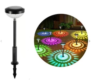 Set 2 lampi solare pentru gradina model floarea soarelui, Lumina multicolora