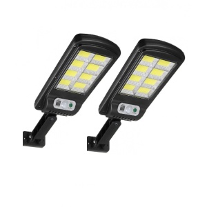 Set 2 x lampi solare stradale cu 8 cadre, 30W 160 LED-uri, Senzor de lumina si miscare - Img 1