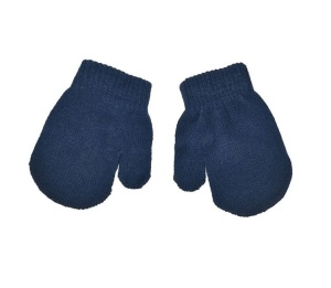 Set 3 piese pentru bebelusi, Caciula cu Pompon, Fular si Manusi, acrilic, 9 luni, albastru - Img 3