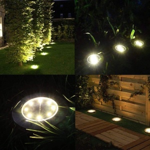Set 4 lampi solare tip spot cu 8 Leduri pentru gradina, alee, scari, terasa, balcon - Img 3