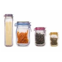 Set 4 pungi de depozitare pentru alimente, cu fermoar, 4 dimensiuni - Img 1