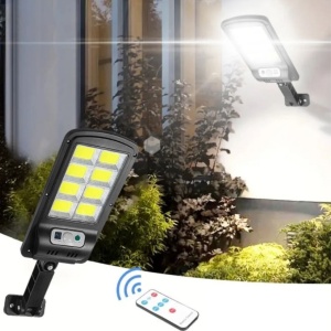 Set 5 x Lampa solara cu 8 cadrane 160 LED COB, Senzor de lumina, miscare si telecomanda - Img 3
