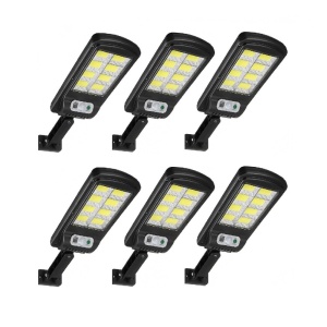 Set 6 x Lampa solara cu 8 cadrane 160 LED COB, Senzor de lumina, miscare si telecomanda