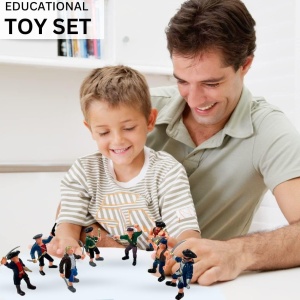 Set 8 Figurine Pirati, pentru copii de 3 ani+, Plastic, 8cm Inaltime, Multicolor - Img 2