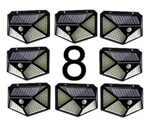 Set 8 Lampi Solare, ULTRA 100 LED, cu senzor de miscare si lumina 3 moduri ILUMINARE - Img 1