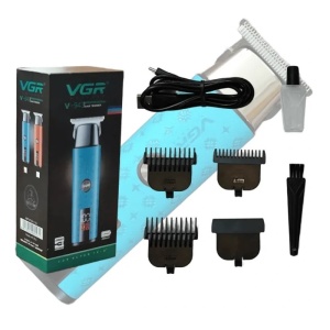 Set cu aparat de tuns fara fir, VGR V-943, cu 3 distantiere, afisaj LED, Albastru - Img 4