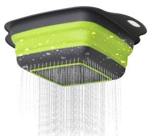 Set de 2 strecuratoari pliabile din silicon, 2 dimensiuni, Gri/Verde, Ideale in orice bucatarie - Img 5