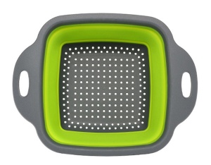 Set de 2 strecuratoari pliabile din silicon, 2 dimensiuni, Gri/Verde, Ideale in orice bucatarie - Img 7