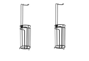 Set de 2 suporturi pentru hartia igienica din metal, Inaltime 60cm, Negru - Img 8
