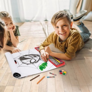 Set de colorat bloc mare Spiderman, 5 în1, cu Accesorii, 3ani+, 35x1.2x42 cm - Img 4