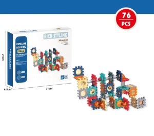 Set de Constructie 76 Piese cu Tuburi si Bile pentru Copii 3+ ani, Blocuri de Asamblat DIY, Multicolor - Img 4