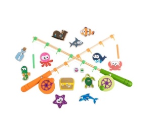 Set de Joaca – Pescuit cu 2 Undite, Lemn, 3 ani+, 50×6×25 cm