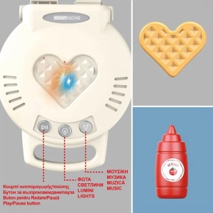 Set de joaca aparat pentru vafe, cu ingrediente, lumina si sunet - Img 4