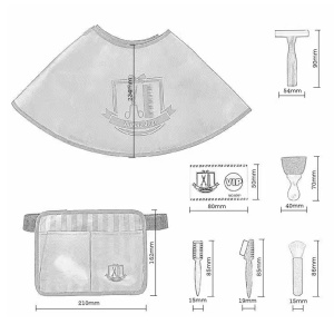 Set de joaca, frizer, din lemn, pentru copii 3 ani+, cu 16 accesorii, 21.5x17.10 cm, maro-albastru - Img 5