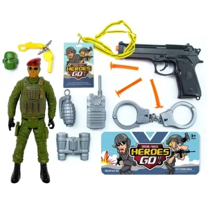 Set de Joaca pentru Copii de 3 ani+, cu Pistol, Catuse, Binoclu si Diverse Accesorii de Politie, Multicolor - Img 1