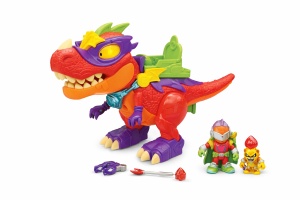Set de joaca Super Things cu figurina Super Dino V-Rex, Dimensiune 30x13x23cm, Multicolor