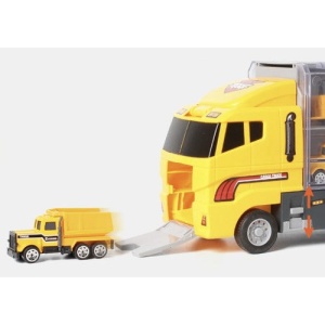 Set jucarii cu tir si 6 camioane din plastic pentru copii de peste 3 ani - Img 4