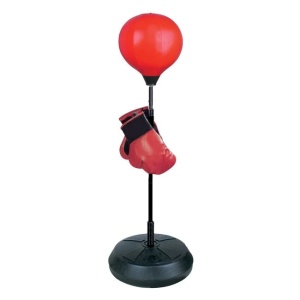 Set Minge de Box & Mănuși pentru Adulți, Roșu cu negru, Reglabil 121-146 cm, Bază Stabilă - Img 1