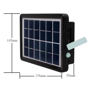 Sistem de iluminare LED cu 2 proiectoare si panou solar, Putere 6V 3W 1200LM, Acumulator 3600mAh - Img 8