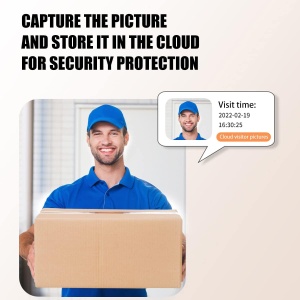 Sonerie inteligenta fara fir, distanta 30m, Wi-Fi 2.4G, cu camera, schimbare de voce, stocare imagini in cloud, alb - Img 8