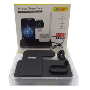 Statie de incarcare wireless 4 in 1 pentru telefon, smartwatch, casti wireless si pen - Img 2