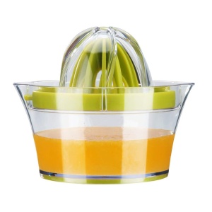 Storcator manual de citrice, din plastic, recipient transparent cu capacitate de 400ml si sita pentru samburi, verde - Img 2