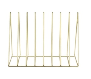 Suport metalic pentru carti cu 8 compartimente, Dimensiune 27x17.5x20cm, Culoare Auriu - Img 4