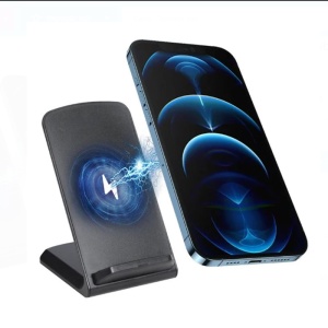 Suport telefon mobil incarcator wireles, dimensiune 7x7x11cm, negru - Img 4