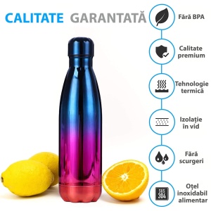 Termos din Otel Inoxidabil de calitate, 500ml, pană la 8h Cald/24h Rece - Img 2