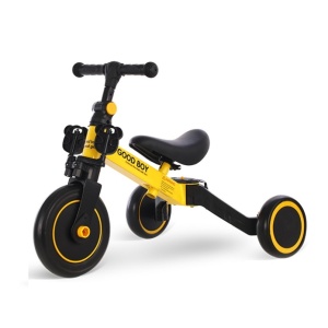 Tricicleta transformabila in bicicleta de echilibru, roata fata de 9 inci, pentru copii 2-6 ani cu inaltime intre 80-130 cm, 3.5 kg greutate, rosu/galben/alb - Img 8