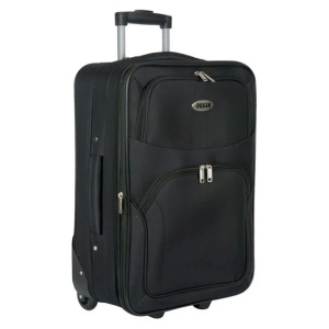 Troler de calatorie, Poliester rezistent, Culoare Negru, Capacitate 54L