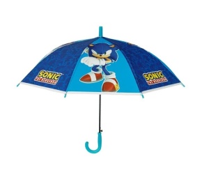Umbrelă de Ploaie Sonic pentru copii, cu Baston, Automată, 66cm, albastru - Img 1