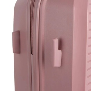 Valiza Troler cu Dungi Reliefate, 3 manere si 4 roti rotative, capacitate 25 kg, 87L, 48x28.5x75.5 cm, roz - Img 7