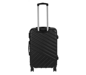 Valiza - Troler, Model cu dungi reliefate, Capacitate 60L, Negru - Img 2