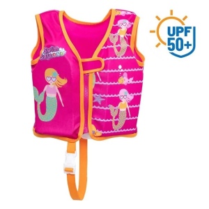 Vesta Inot pentru Copii 1-3 Ani/11-19kg, Bestway, Model Sirena, din Spuma, cu protectie solara, Fucsia - Img 2