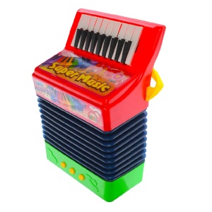 Acordeon pentru copii de 3 ani+, cu baterii, manual sau automat, 20x10x28 cm, multicolor - Img 2