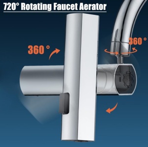 Adaptor prelungitor universal pentru baterii de bucătărie sau baie, cu braț rotativ la 360° și funcție de economisire a apei - Img 14