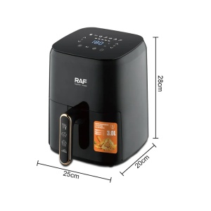 Air fryer de 3 L, RAF R5362B, 1300 W, control digital, material antiaderent, 25x20x28 cm, negru - Img 8