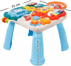 Antepremergator pentru copii 12 luni +, Malplay 2 in 1, cu jucarii detasabile, albastru - Img 12